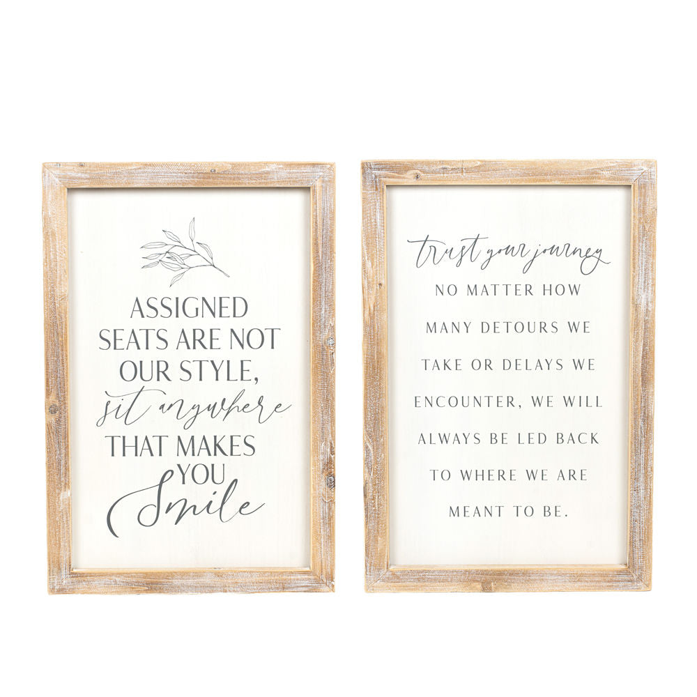 Reversible Wood Framed Sign (Smile/Journey) Adams Everyday Adams & Co.   