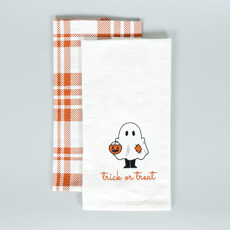 Tea Towels S/2 Trick or Treat/Plaid Adams Fall/Thanksgiving Adams & Co.   