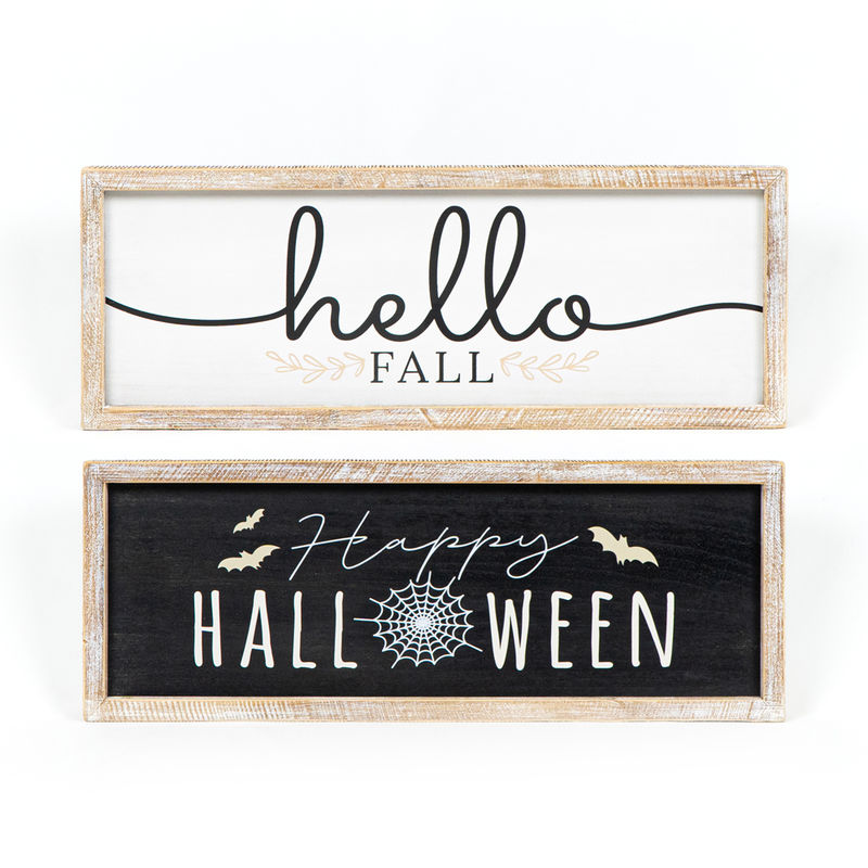 Reversible Wood Sign Hellow Fall/Happy Halloween - Small Adams Fall/Thanksgiving Adams & Co.   