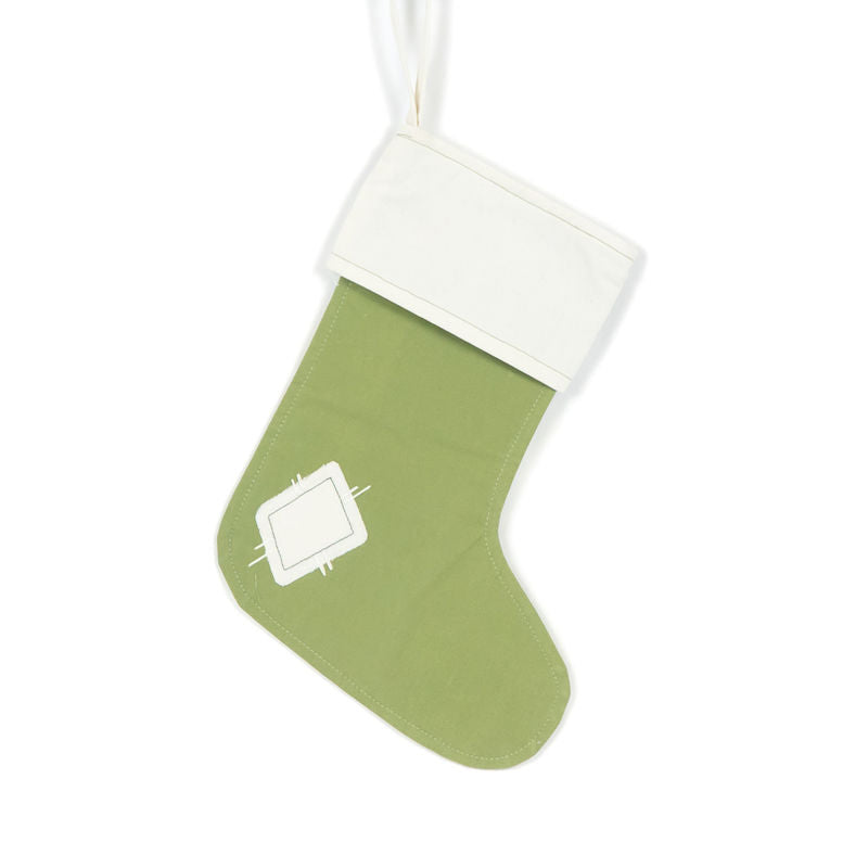 Canvas Stocking Stocking White/Green Adams Christmas Adams & Co.   