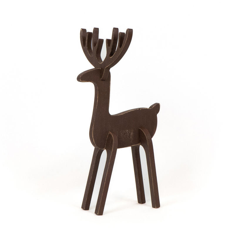 Wood Cutout (Reindeer) Brn Adams Christmas Adams & Co.   