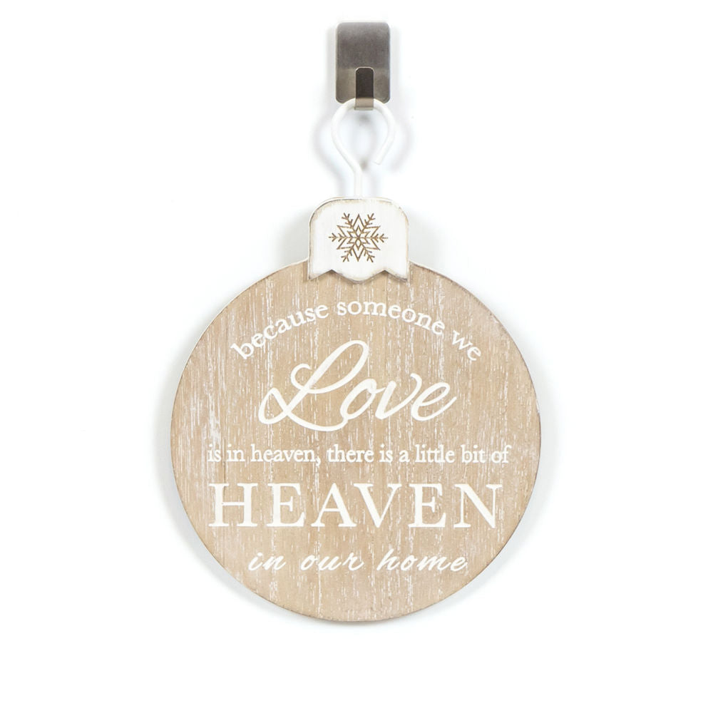 Wood Orn (Heaven) Natural/White Adams Christmas Adams & Co.   