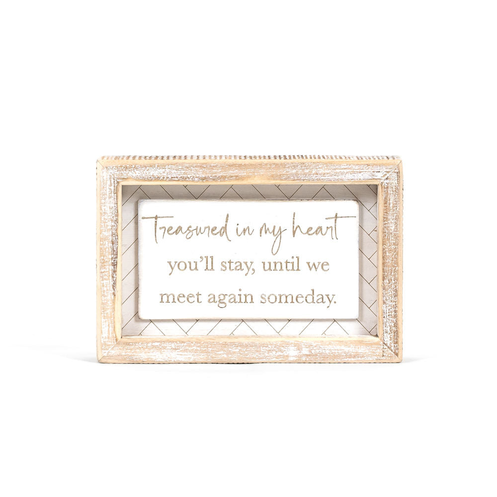 Wood Framed Sign (Treasured In My Heart) White/Natural Adams Everyday Adams & Co.   