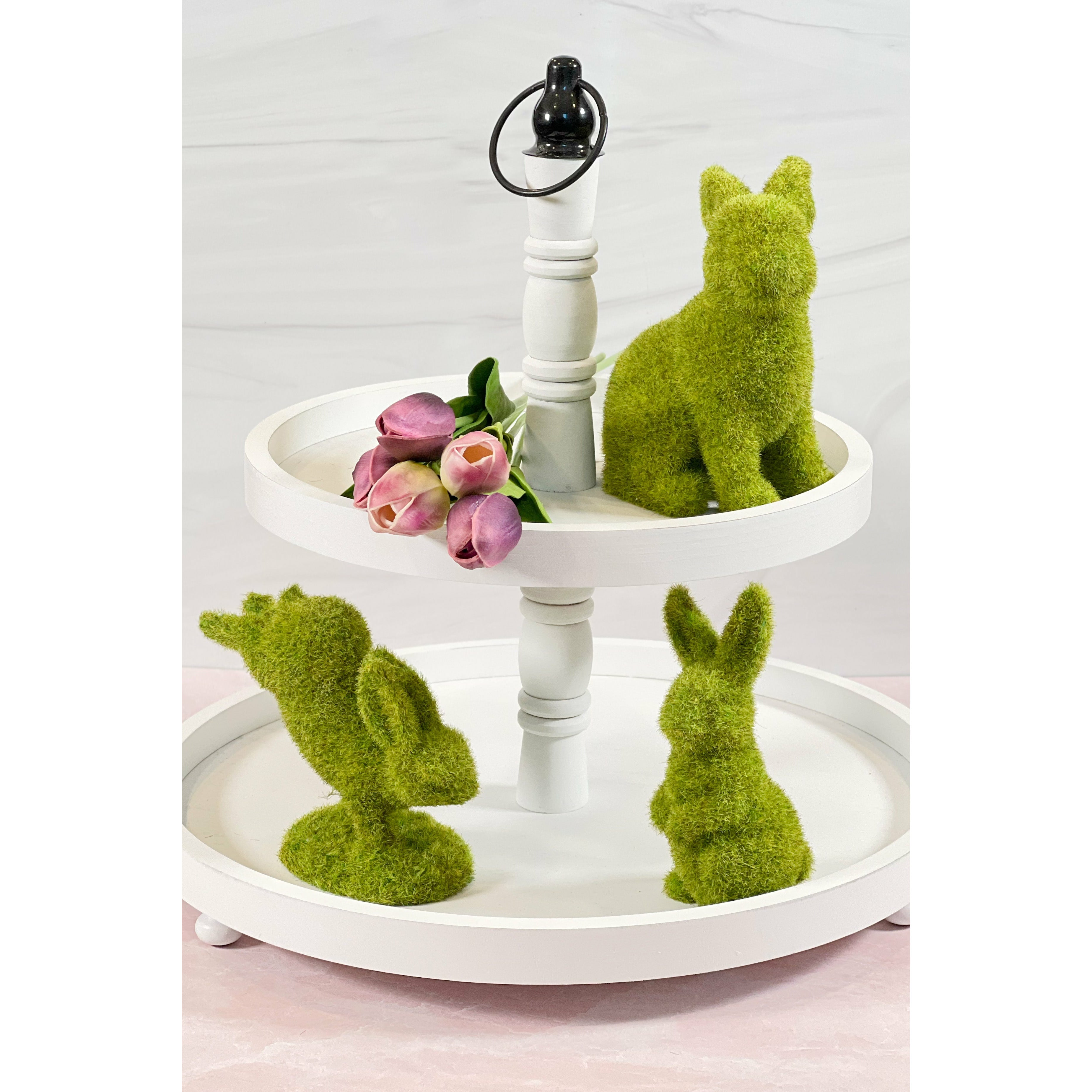 Moss Bunny Figures Decor K&K   