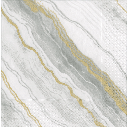 Luncheon Napkin - Marble Grey  Caspari   