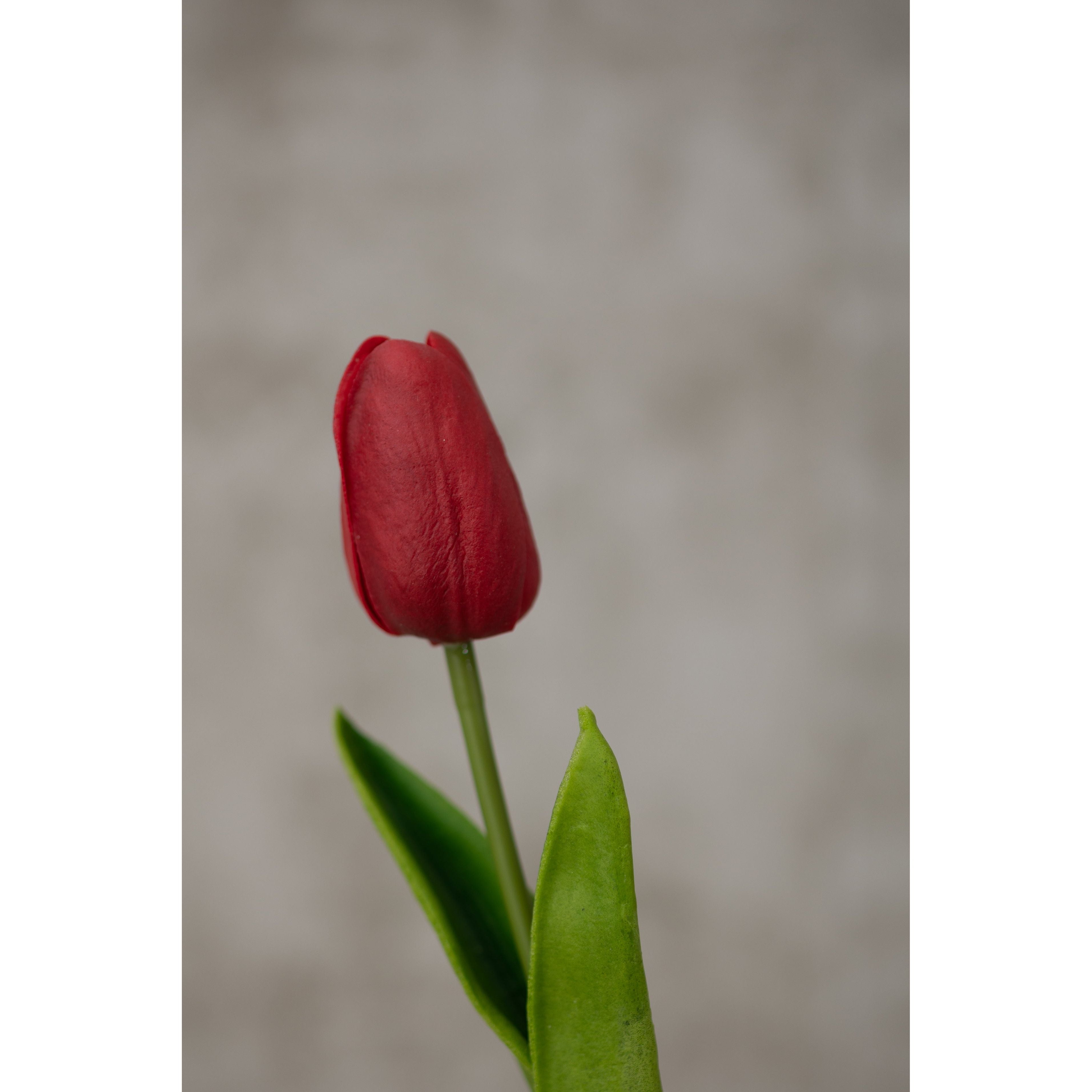 Real Touch Tulip 13.5” Artificial Flora K&K Red  