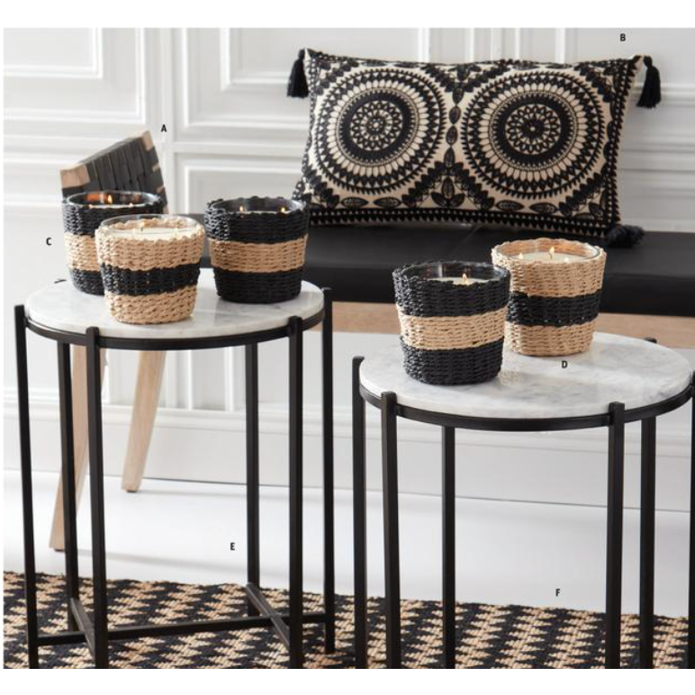 Soy Candles Black Wicker Sleeve  K&K   