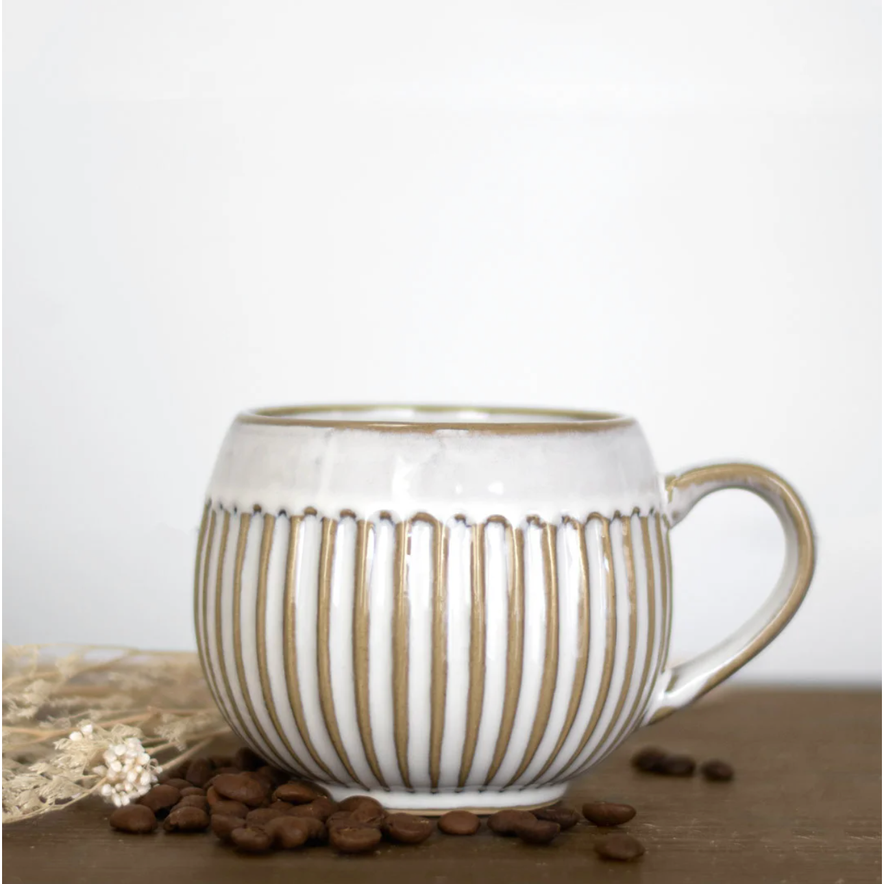 White Stripe Mug  PD Home   