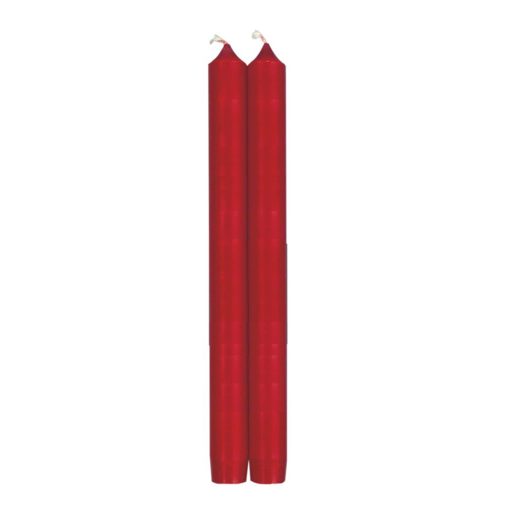 Duet Taper Candle - 10" Pair  Caspari Red  