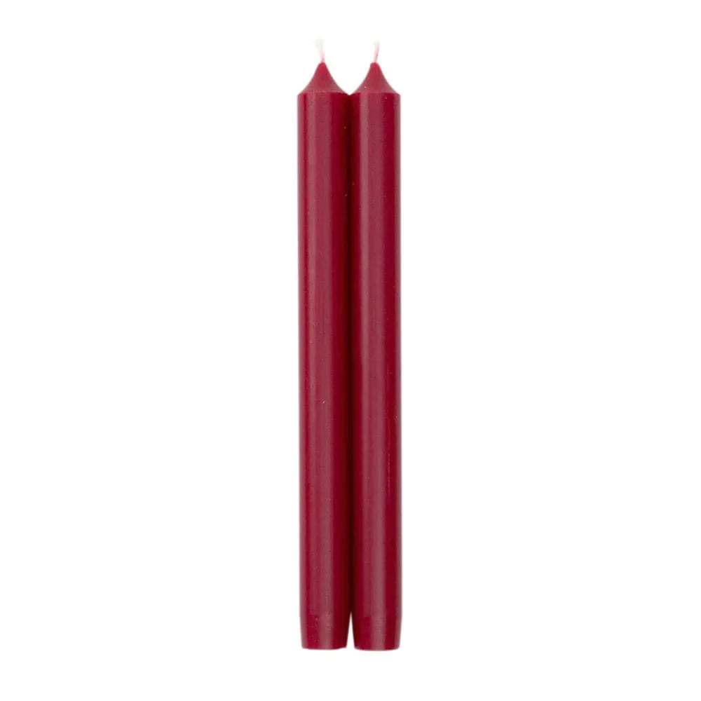 Duet Taper Candle - 10" Pair  Caspari Cranberry  