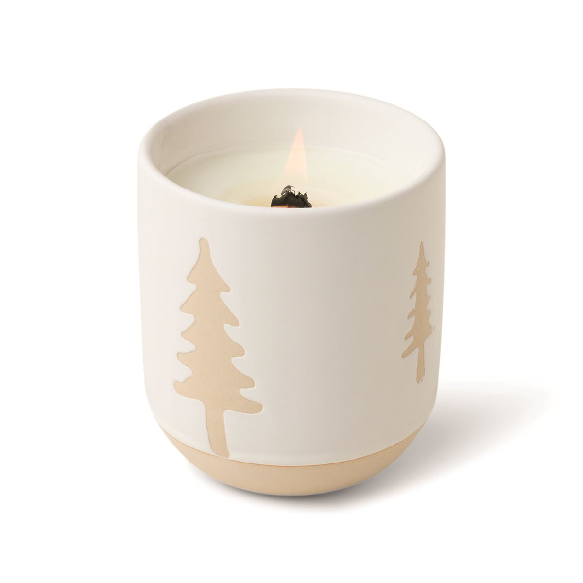 Cypress & Fir - White Glaze Ceramic With Tree Pattern  Paddywax   