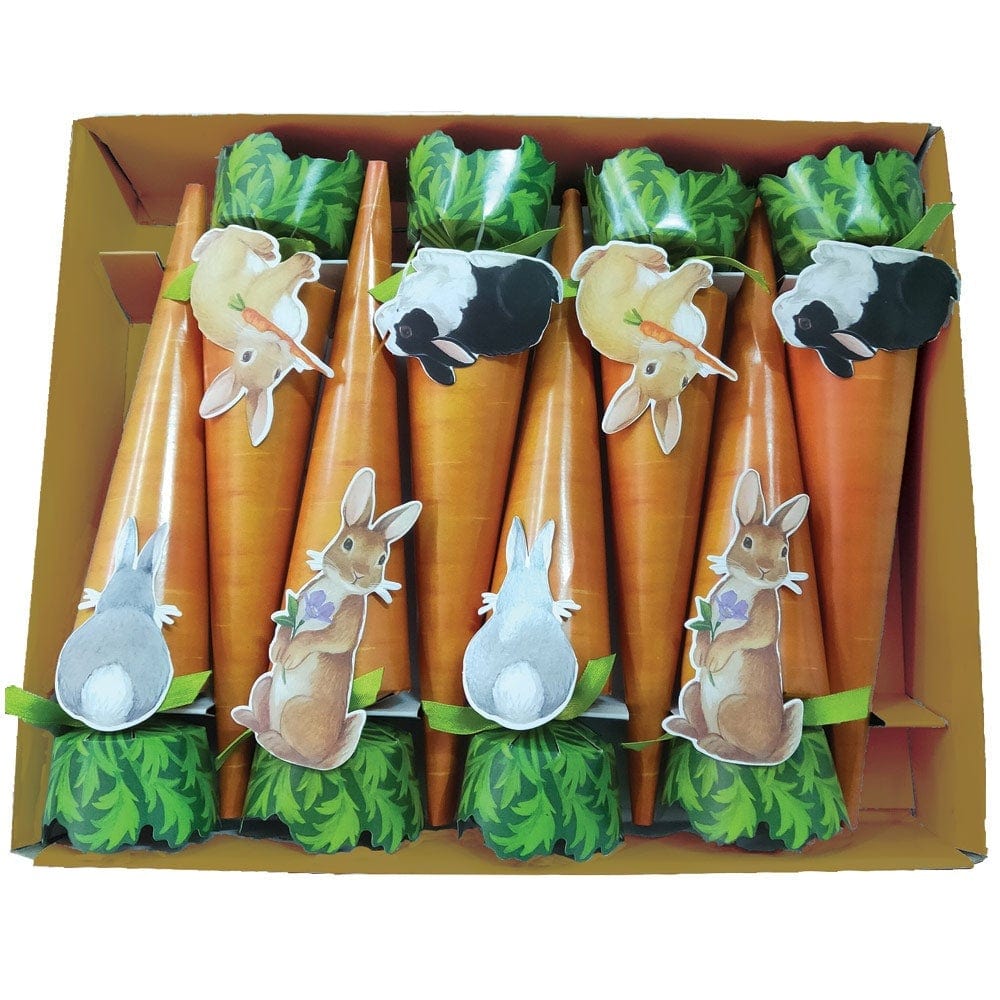 Bunnies And Carrots - Luxury Cone Crackers  Caspari   