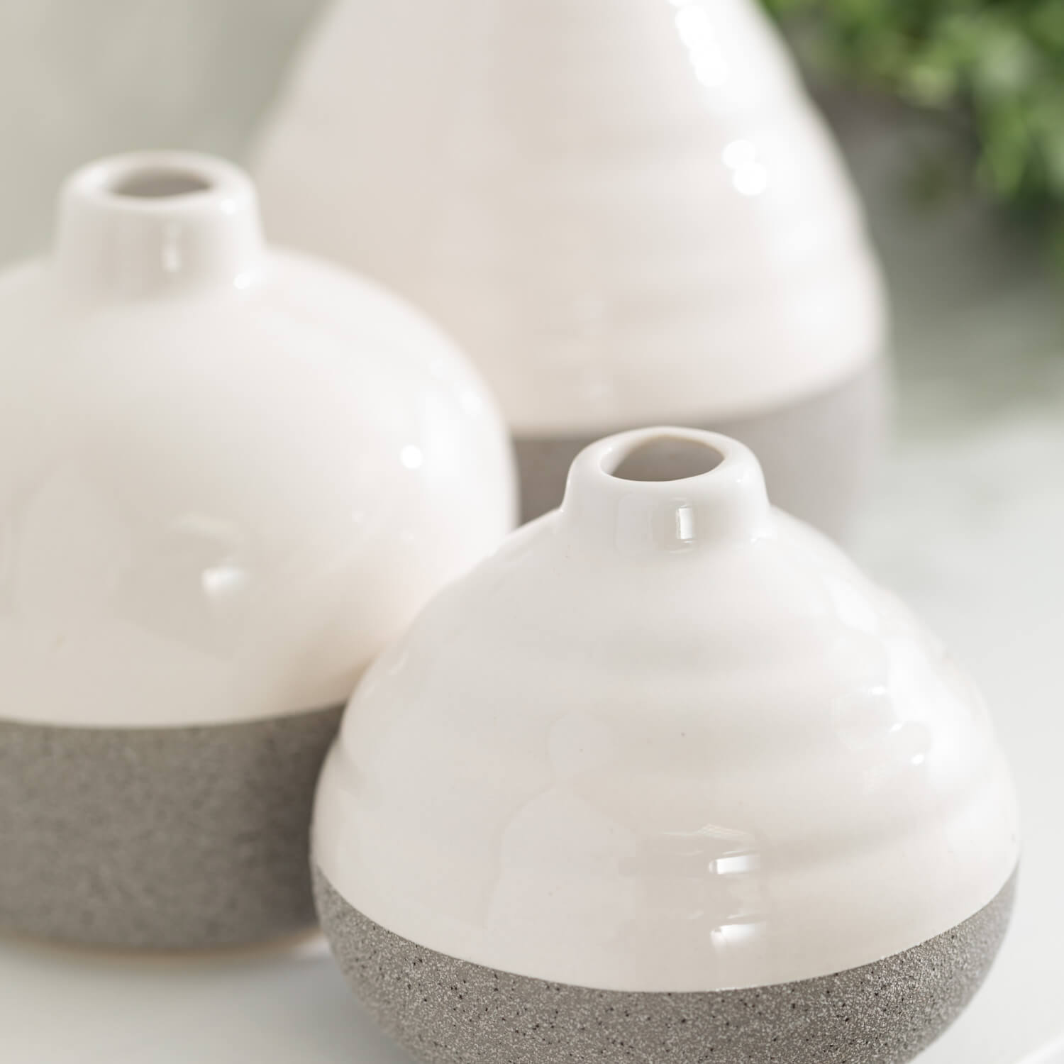 White & Grey Textured Vases  Sullivans   