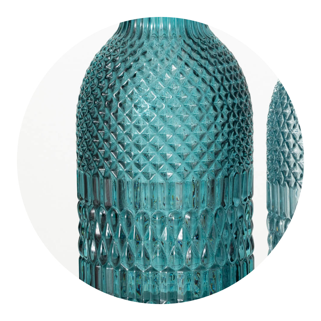 Turquoise Blue Faceted Bottle Vase  Sullivans Dark Turquoise  