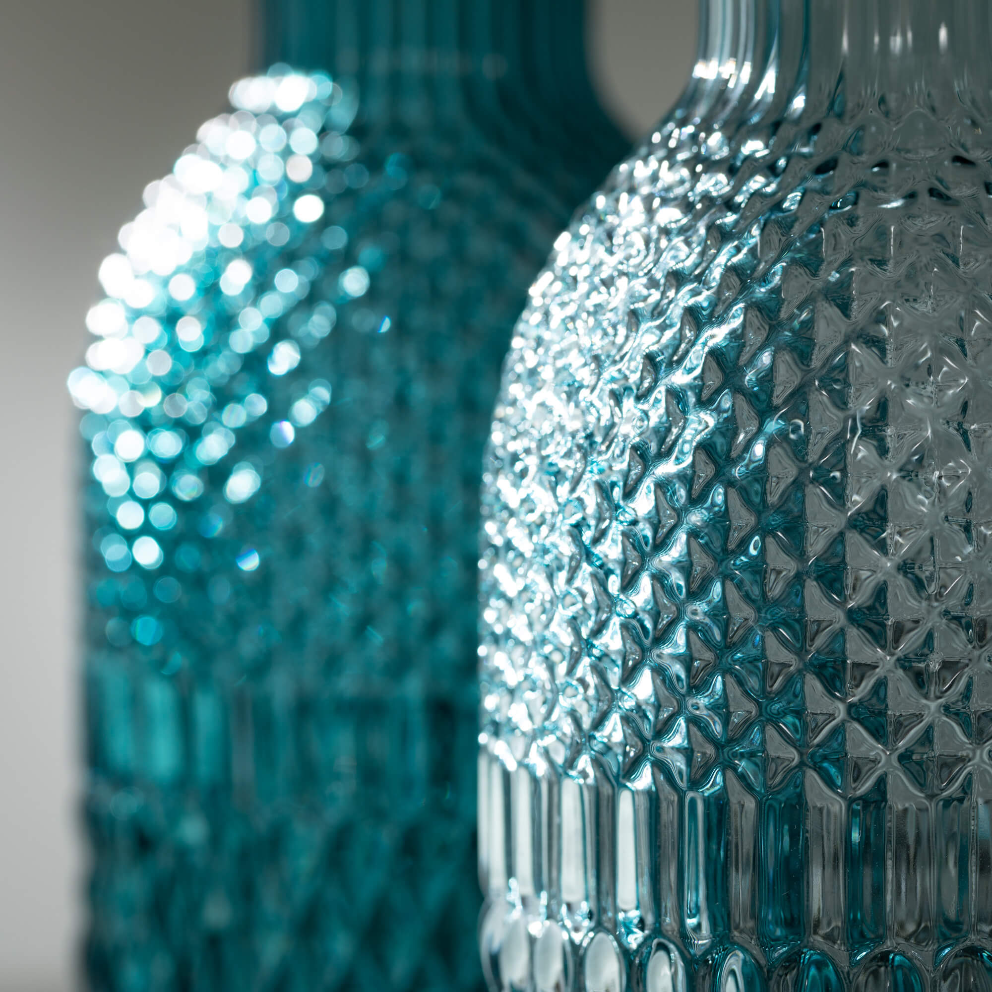 Turquoise Blue Faceted Bottle Vase  Sullivans   