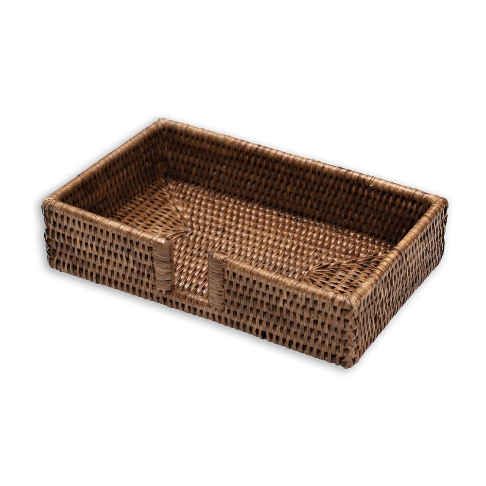 Rattan Guest Napkin Holder - Natural  Caspari   