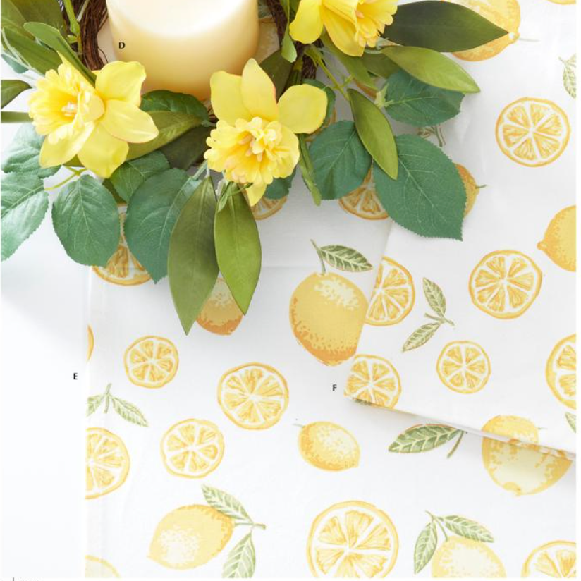 Cotton Lemon Table Runner 70"  K&K   