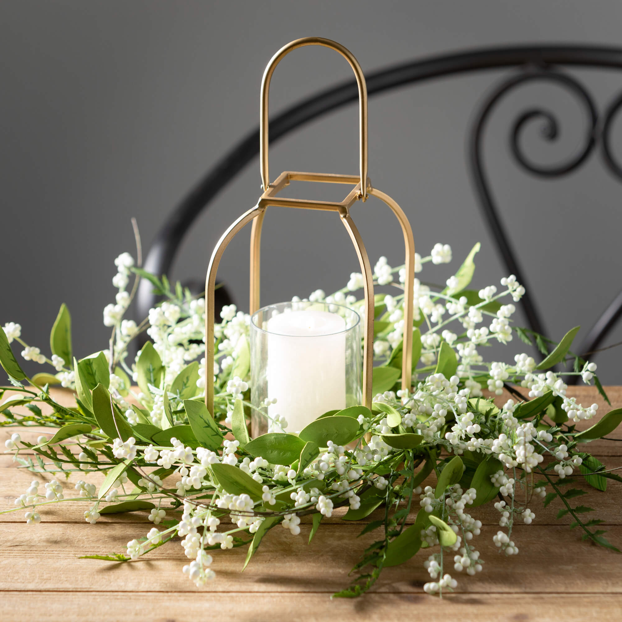 Brass Pillar Candle Lantern  Sullivans   