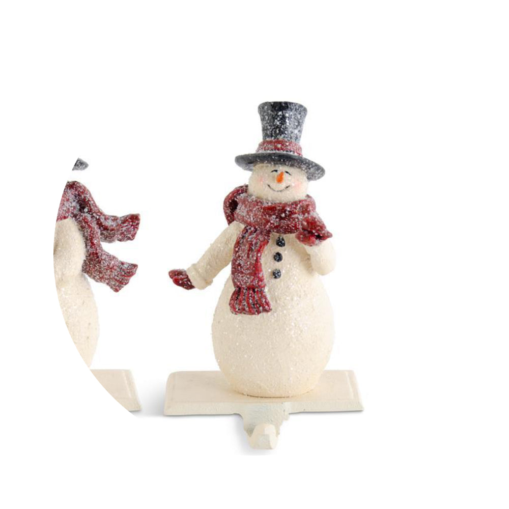 Glittered Vintage Snowmen Stocking Holder  K&K Plain  