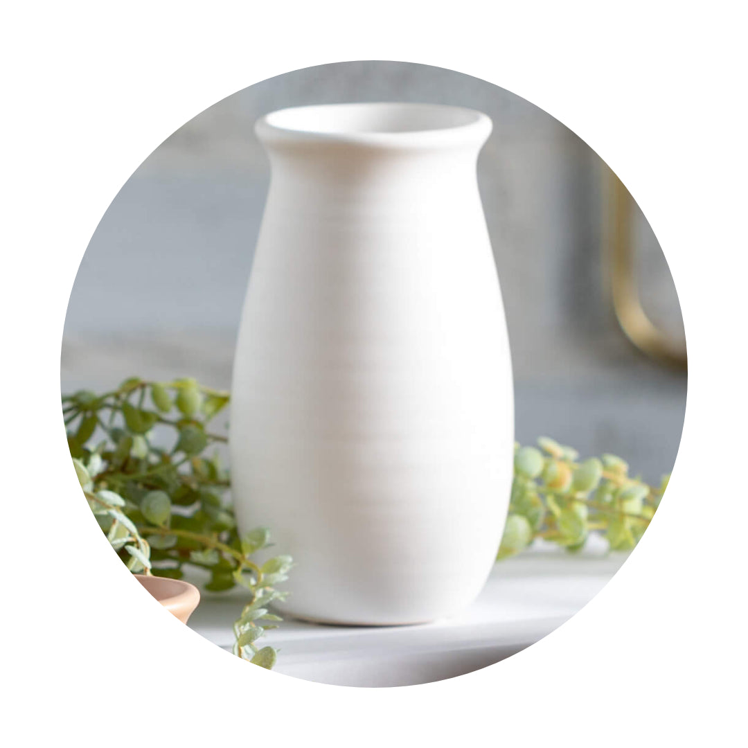 Neaturals Wide Mouth Vase  Sullivans White  